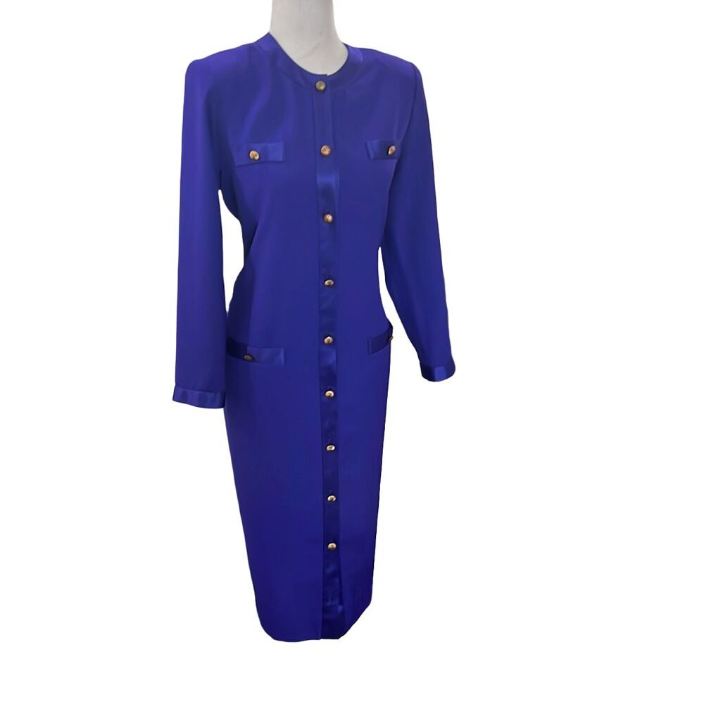 Henry lee blue purple button down vintage dress